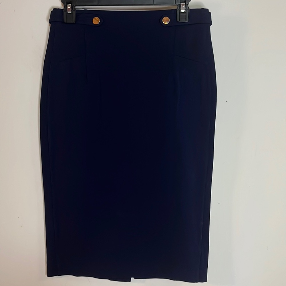 INC International Concepts Pencil Skirt Women’s Size 4 Navy Blue Knit Skirt